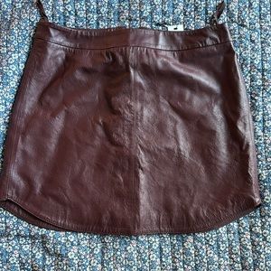 Pleather burgundy skirt